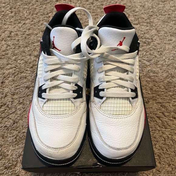 Jordan Other - Jordan 4 Retro (PS) size 3Y White and Red Sneakers